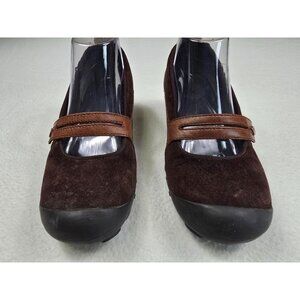 Merrell Womens  Size 7.5 Plaza Bandeau Espresso Suede Slip-On Shoes